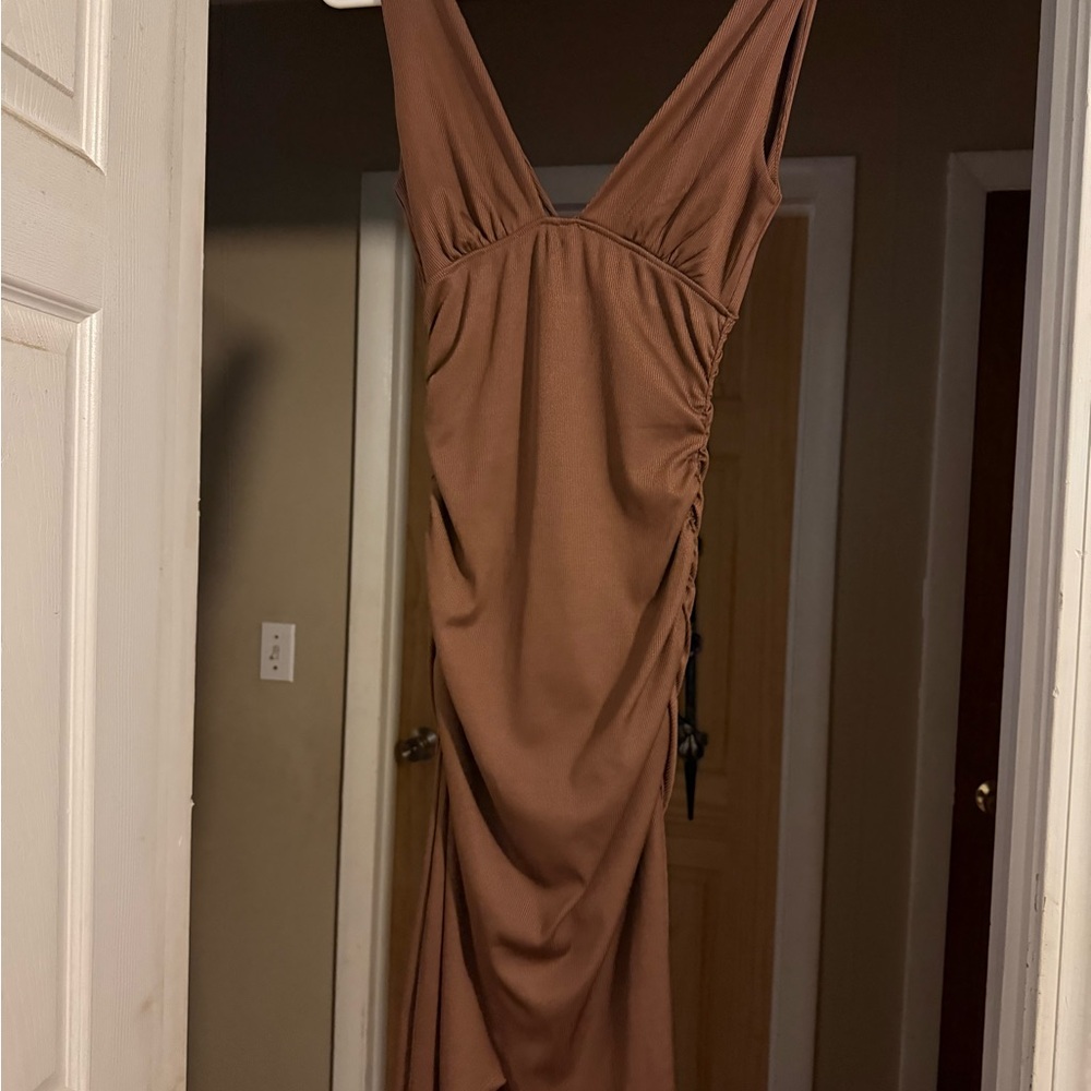 Fashion Nova Brown Backless Dress